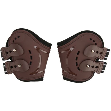 Guêtres pour boulets de cheval respirantes absorbant les chocs, pattes postérieures perforées pour la protection contre les blessures, marron L