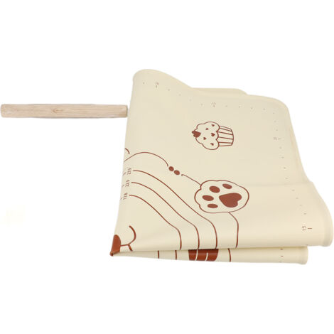 Gugxiom Tapis en silicone pour pétrir, tapis de pétrissage avec rouleau à pâtisserie et coupe-papier, moule en silicone pour fudge, pain, pâte (60 x 40).
