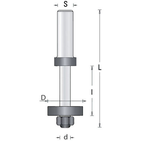 Guhdo Aufnahmedorn einteilig mit Anlauflager D16 d8 S8