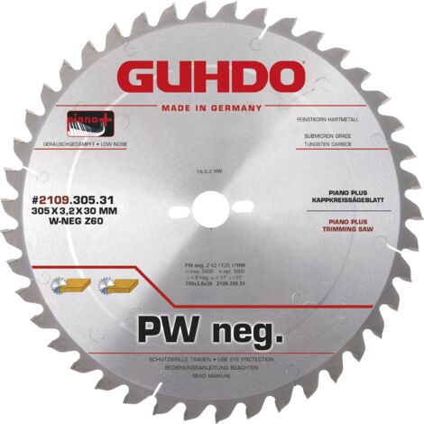 GUHDO HW-Piano plus Kappkreissägeblatt 350x3,6x30 mm Z42 WZ-neg.