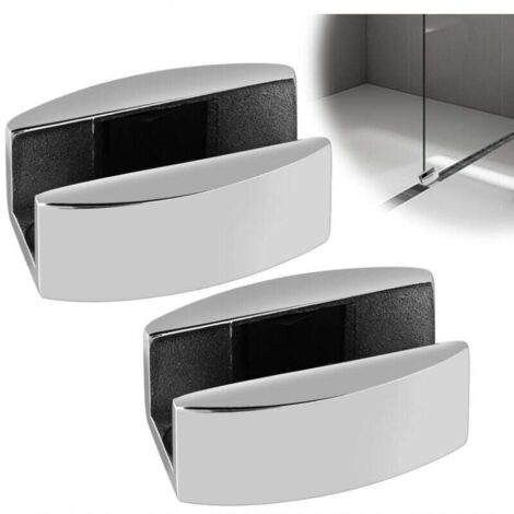 Guía de acero inoxidable para puertas corredizas de vidrio, XU, 2 unidades. Accesorios para sistema de guía de rodillos para puertas KZQ - KZQ