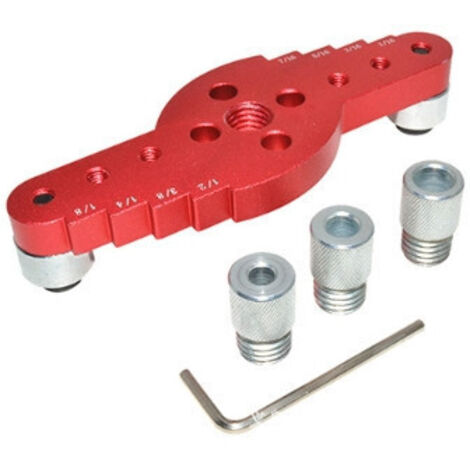 Guía de perforación de madera 2 en 1, plantilla de perforación vertical para espigas, localizador de agujeros de madera con anillo de perforación, guía de perforación para espigas en carpintería.