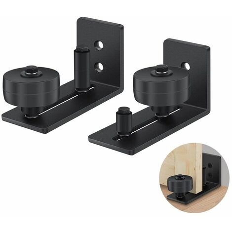 Guía de suelo de puerta corredera de acero ajustable, 2 uds., guía de suelo multifuncional para puertas corredizas de granero