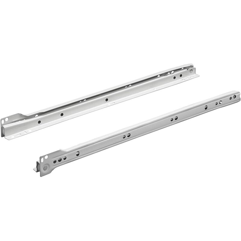 Hettich - Guía deslizante de rodillos extensión parcial 500 mm - color blanco - 9220057