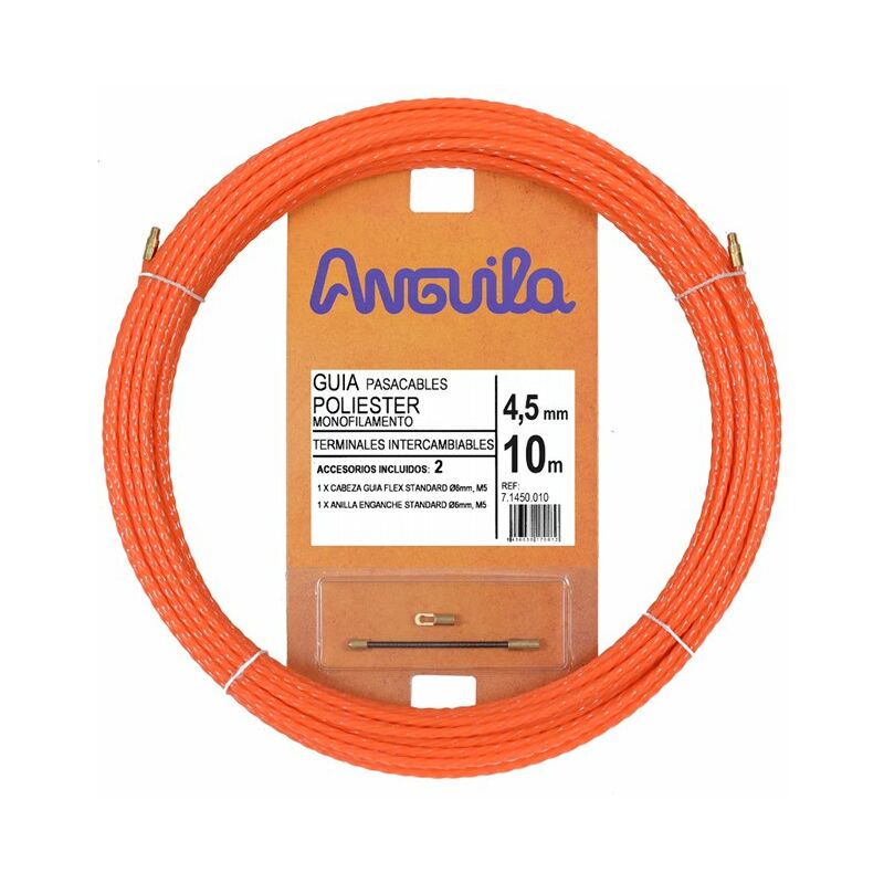 

Guia Pasacables Anguila 71450010 MAX 4,5mm Trenza monofilamento.10mt Naranja