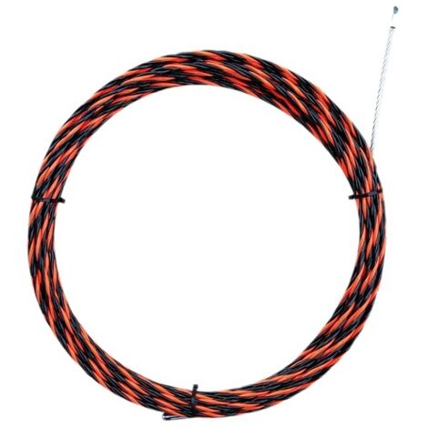 Guía pasacables trenzado PVC y acero 6mm 30M Rojo y negro