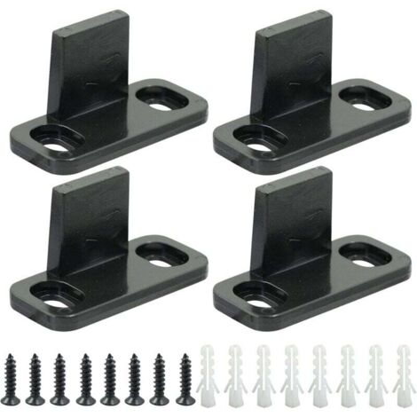 Guías de suelo KZQ para puertas corredizas (paquete de 4), rodillos de plástico ajustables para puertas corredizas de vidrio, puertas de armario, puertas de granero y puertas de madera (negro)