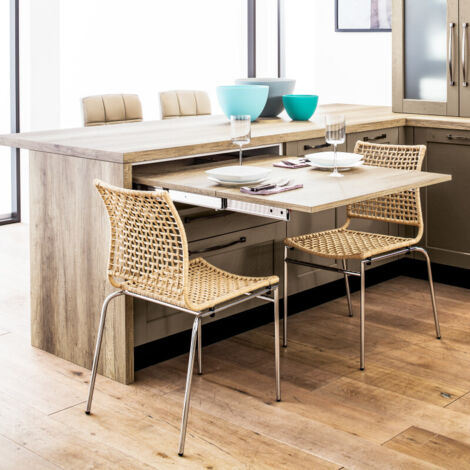 Guías Extensible Emuca Lunch para Mesa Plata 895 mm