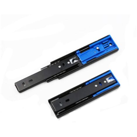 Guías para cajones con cierre suave, capacidad de carga de 45 kg, con rodamientos de bolas, extensión total de 200 mm, montaje lateral, 1 par, 6 pulgadas