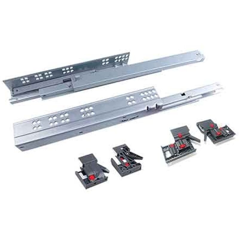 GUIDA PER CASSETTI AD ESTRAZIONE TOTALE SINCRONIZZATA CON CHIUSURA SOFT 45 cm