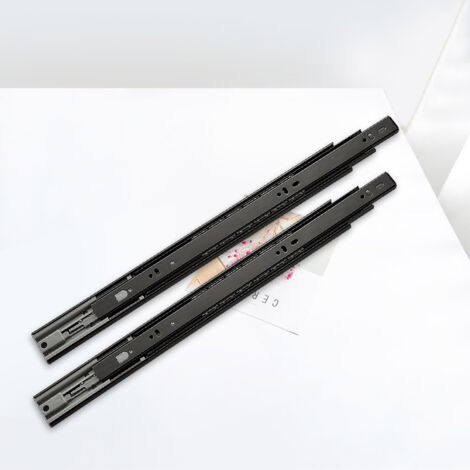 Guida per cassetti TOPSTRONG da 350 mm, guida per cassetti con cuscinetti a sfera a estensione completa per armadi e cucine, capacità di carico di 45 kg, nera, 1 paio (2 pezzi)