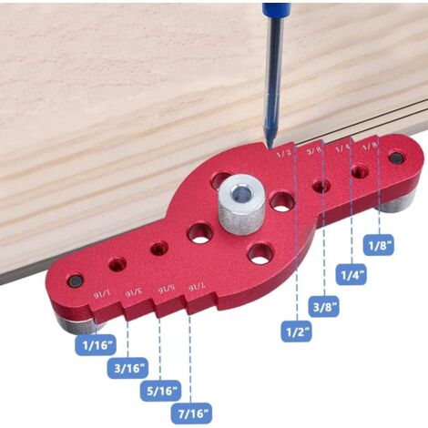 Guida per la foratura del legno 2 in 1, dispositivo di foratura verticale per tasselli, localizzatore di fori per legno con boccola per tasselli, guida per foratura per lavori, posizionatore per dispo