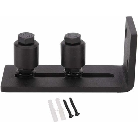 Guida per pavimento - Guida scorrevole regolabile in acciaio al carbonio per accessori per porte da fienile (doppie ruote)