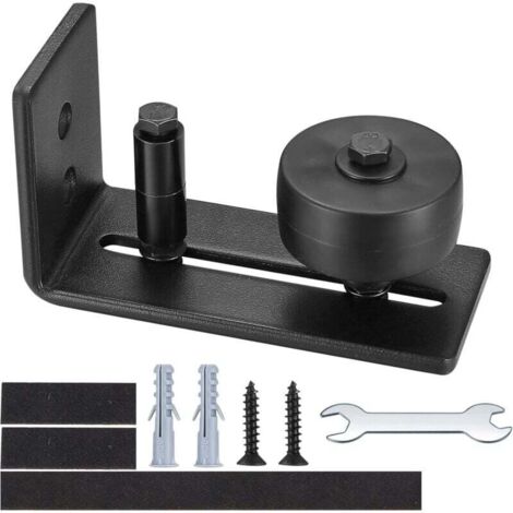 Guida per pavimento per porta scorrevole, guida per pavimento per porta da fienile 8 in 1, guida per pavimento a rulli regolabile per porte scorrevoli