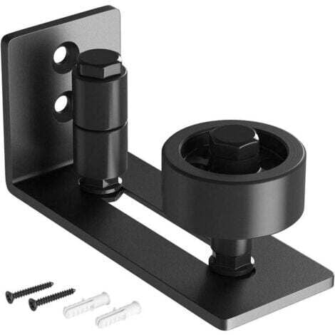 Guida per porta scorrevole a pavimento per rullo inferiore regolabile - Guida per porta scorrevole a pavimento piatta con design a filo (nero)