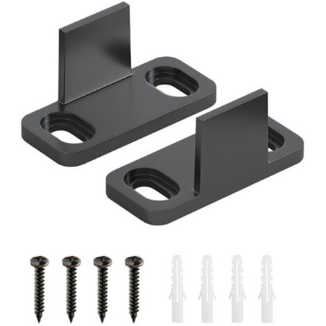 Guida per porta scorrevole, guida per pavimento per porta da fienile, 2 pezzi di ferramenta per guida inferiore regolabile, non scanalata, guida per pavimento per porta scorrevole