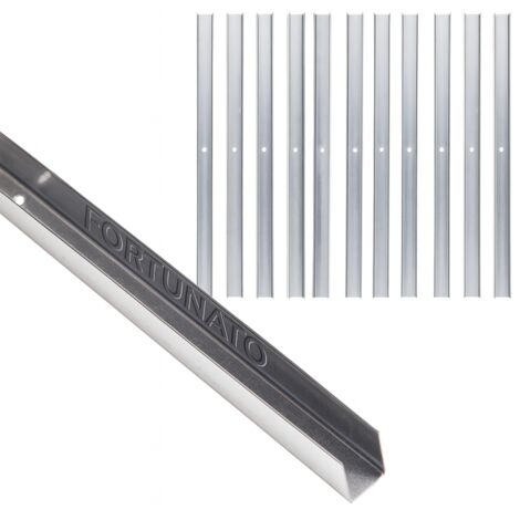 Guida u standard 2 m profilo preforato sp 0,6 mm fissaggio cartongesso 12 pezzi misure 30 x 28 x 30 mm - confezione 1