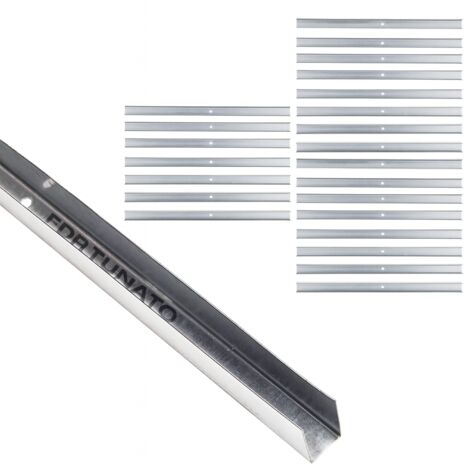 Guida u standard 2 m profilo preforato sp 0,6 mm fissaggio cartongesso 24 pezzi misure 40 x 75 x 40 mm - confezione 1