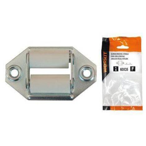 GUIDACINGHIA A RULLI FORI ORIZZONTALI SELF WORKIT - ZINCATO RULLI NYLON MM 60X35 CF=PZ 2 - 5 Confezioni