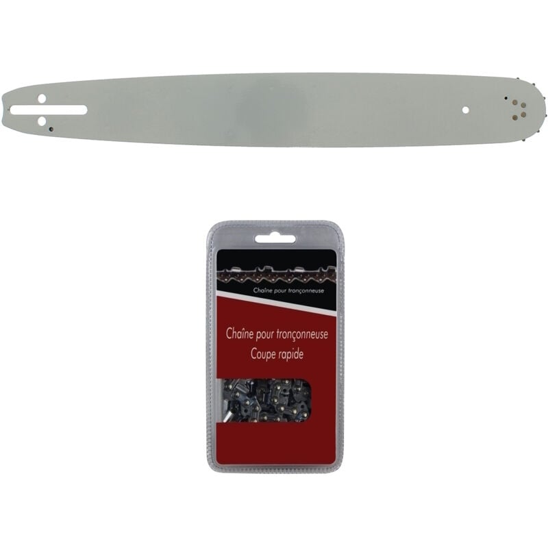 Guide 45 cm (18 pouces) + chaîne 64 maillons - Compatible tronçonneuses HUSQVARNA