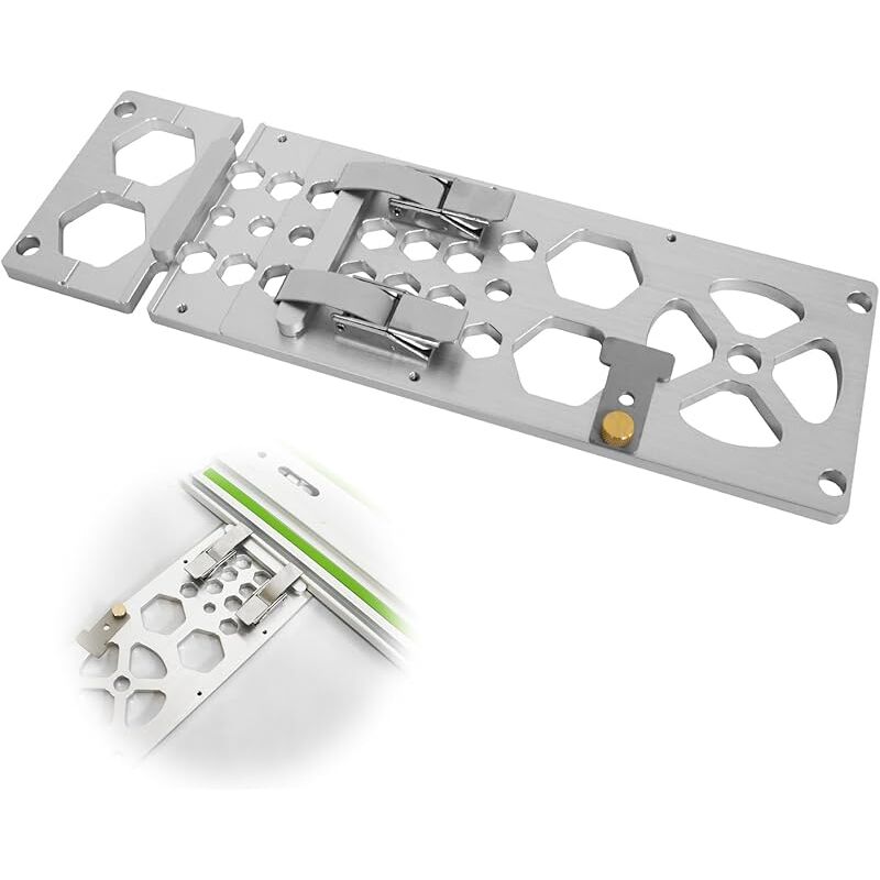 Guide à Angle Droit 90°, Pince de Guidage pour Scie Circulaire Aluminium avec Acier Inoxydable, Compatible pour Makitas Rails, 340 108mm