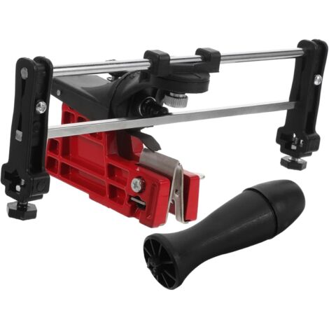 Guide Affûtage Tronçonneuse Professionnel en Acier Inoxydable et Plastique, Outil Pratique pour Affûter Chaîne de Tronçonneuse, Portable Facile à Utiliser -