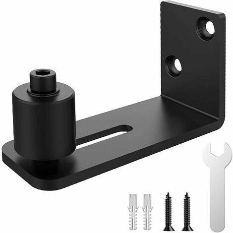 Guide au Sol Guide Porte Coulissante Multifunctional Ajustable Guide de Plancher Mur/porte Guide Inférieur - Bas de Porte de Grange Rouleau rail coulissant Pour Porte en Bois Coulissante, Noir
