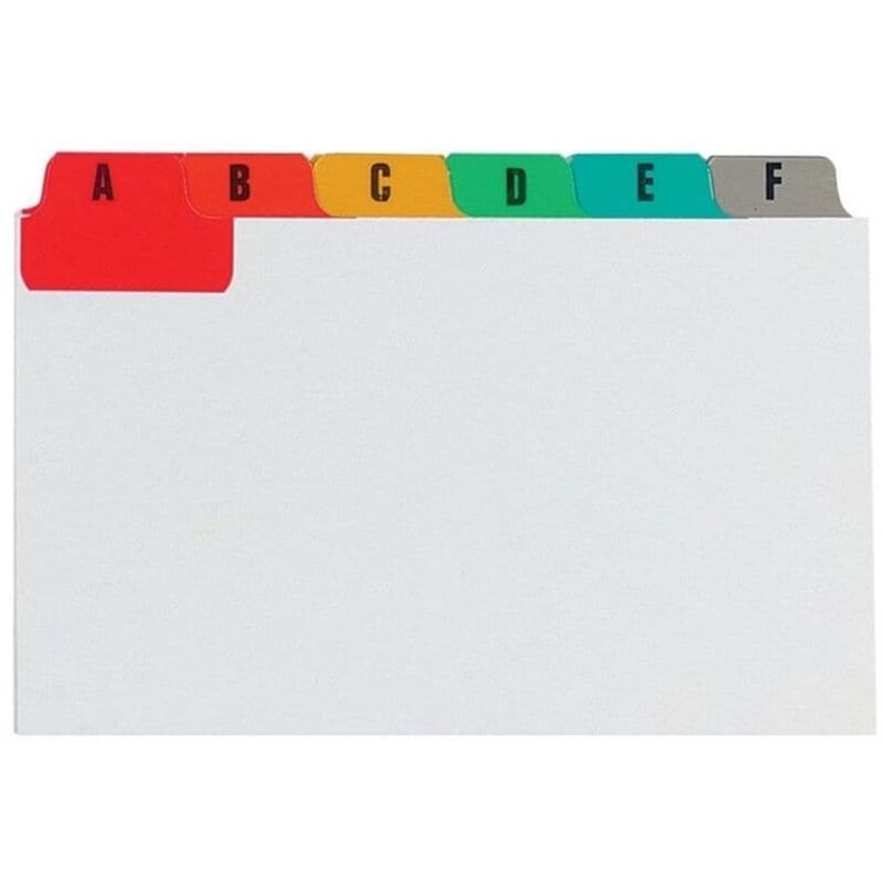Concord - Guide Cards a-z 152x102mm White with Multicoloured Tabs
