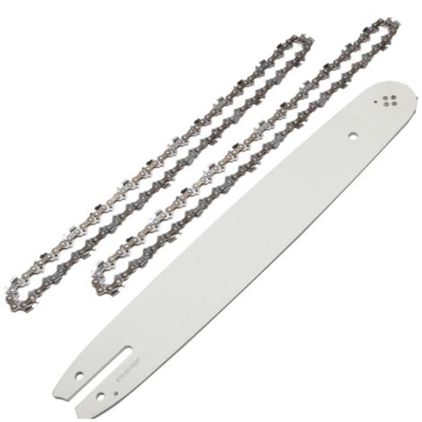 Guide-Chaîne 20 Pouces - Chaîne Tronçonneuse 76 Maillons - Compatible MS180 MS190 MS250 - Lot de 1 Guide + 2 Chaînes