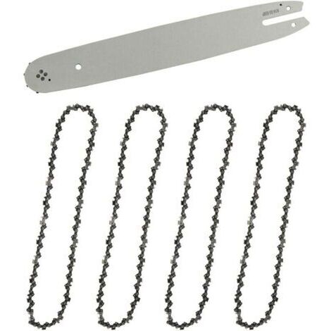 Guide-chaîne & 4 Chaînes de tronçonneuses,Guide tronçonneuse 35cm,Chaînes de tronçonneuses à gouges carrées 3/8" 1,3 mm 50 maillons longueur compatible avec STIHL