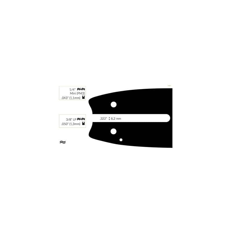 Guide Chaine Tronçonneuse Alpina 40cm 3/8 Lp .050 (1,3mm).