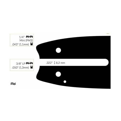 Guide Chaine Tronçonneuse Dynamac 35cm 3/8" Lp .050 (1,3mm).