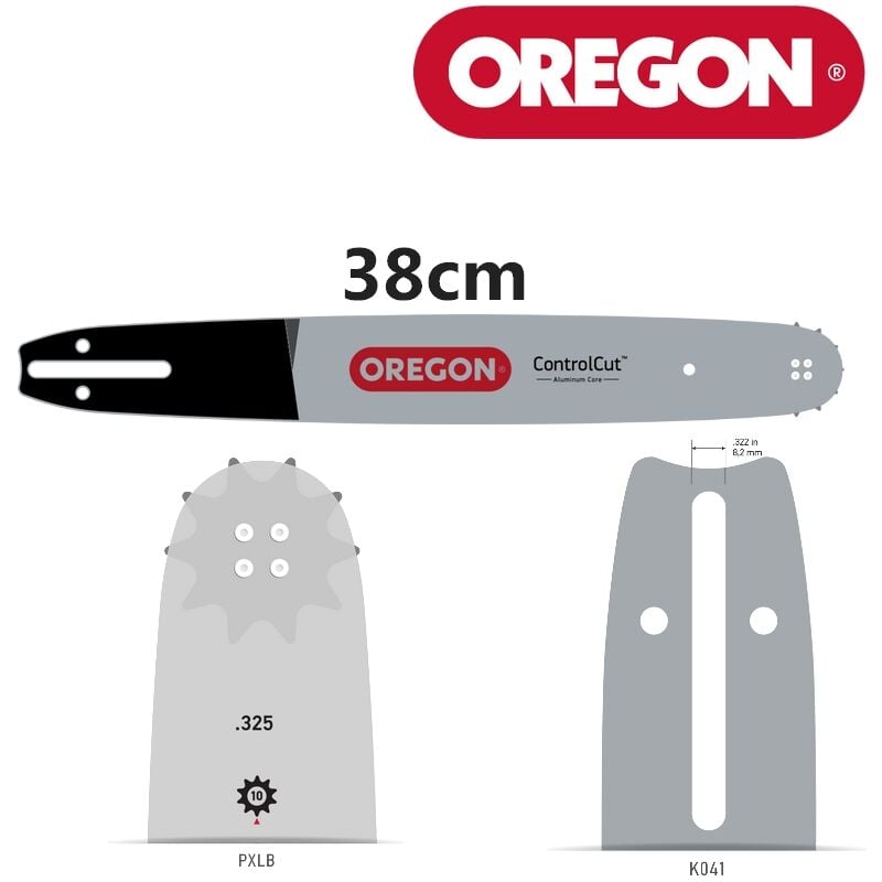 Oregon - Guide chaine tronçonneuse 38 cm 325 058 64 dents