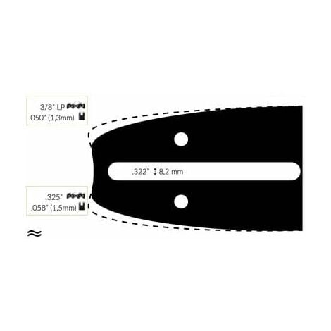 AUTRES Guide Chaine Tronçonneuse Mcculloch 35cm 3/8 Lp .050 (1,3mm).