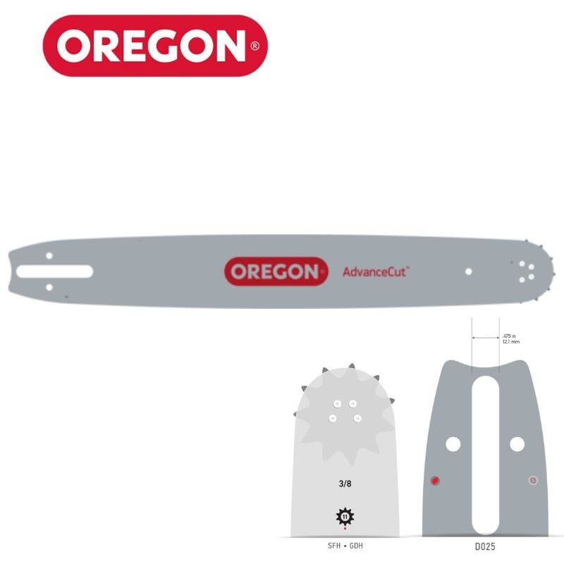 Oregon - Guide chaîne tronçonneuse 3/8 063 AdvanceCut SFHD025 45cm