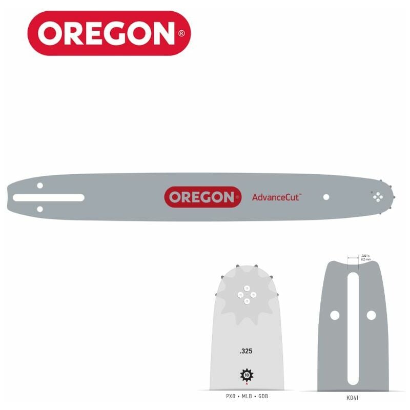 Guide chaîne tronçonneuse Oregon 325 058 PXBK041 AdvanceCut 38cm