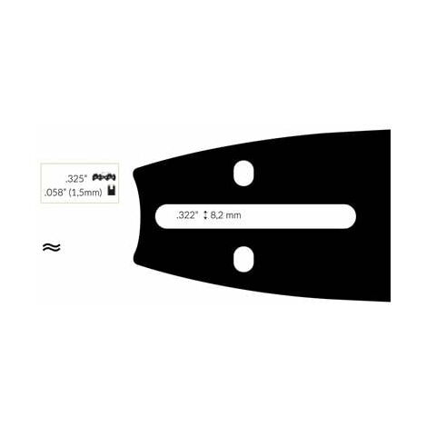 Guide Chaine Tronçonneuse Tanaka 38cm .325 .058 (1,5mm).