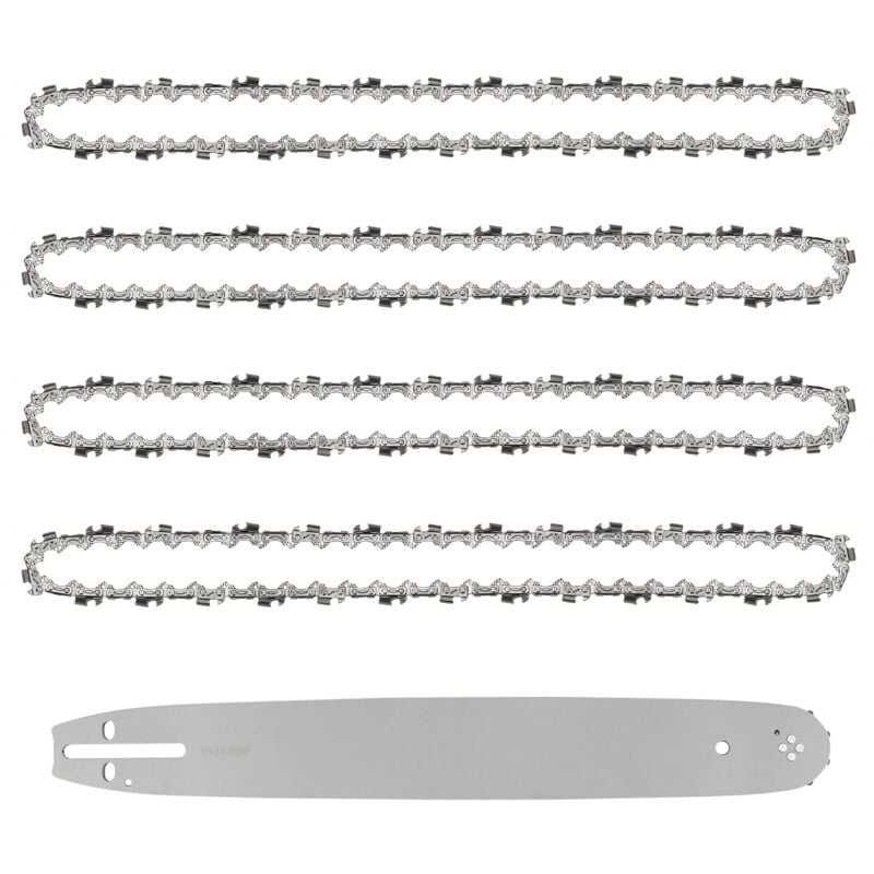 Beijiyi - Guide de 40cm avce 4 Chaînes de Tronçonneuses, 57 Maillons / Entraineurs, Pas de 3/8', Jauge 0,05' (1,3 mm)