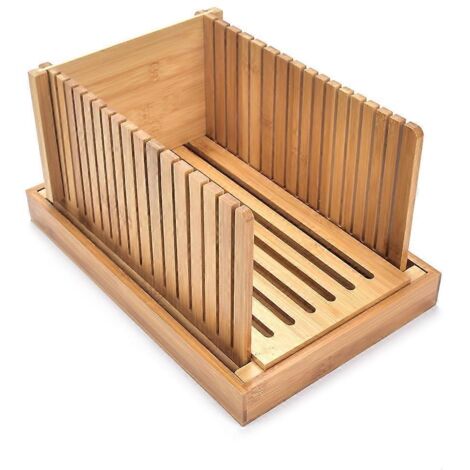 Guide de Découpe pour Pain en Bambou Pliable - Trancheuse à Pain, Gâteau et Bagel