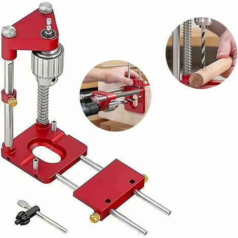 Guide de gabarit de perceuse en acier allié, pour localisateur de perceuse à bois, Guide de modèle de localisateur perceuse à colonne Guide de perçage réglable -