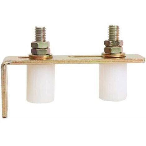 Guide de glissière Guide de poteau Post Rouleaux à double rouleau de nylon réglable L Support de poteau arrière pour portes coulissantes（14.56cm）