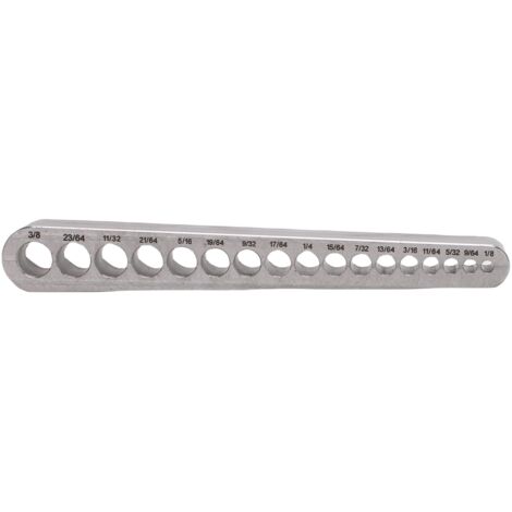 Guide de Percage en Aluminium pour Trou Rectiligne - Bloc de Gabarit avec 17 Diamètres (0.32 à 0.95cm)