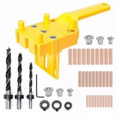 Guide de perçage manuel pour chevilles 44 pièces, gabarit de perçage 6mm 8mm 10mm pour assemblage bois.