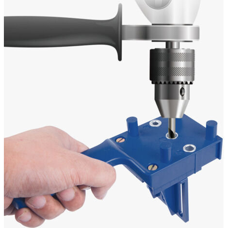 Guide de Perçage Portable pour Bois – Gabarit de Perçage Droit et Vertical (Bleu)