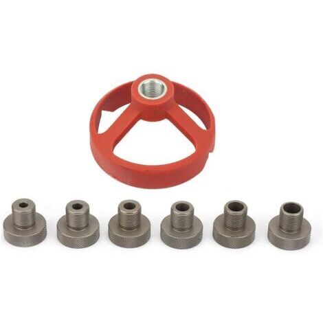 Guide de perçage vertical pour le travail du bois, pour trous droits de 5/6/7/8/9/10 mm (rouge)