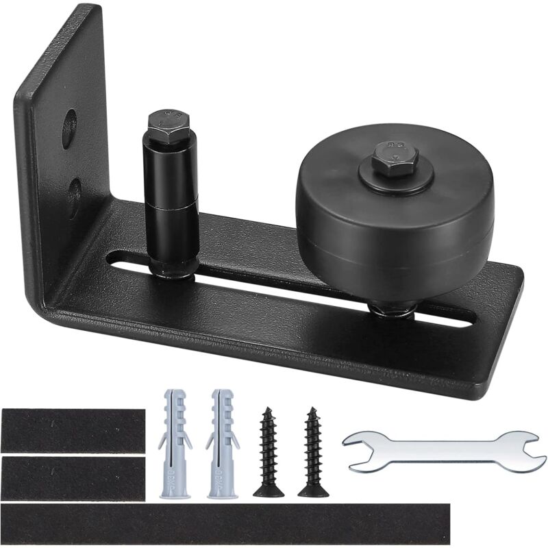 Guide de Plancher Porte Coulissante, 8 en 1 Guide de Plancher de Porte de Grange, Rouleau Réglable Guide au Sol pour Portes Coulissantes