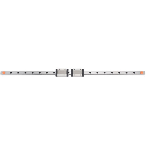 Guide de Rail Linéaire 500mm avec 2 Curseurs en Acier Inoxydable MGN12H Noirs pour Imprimante 3D