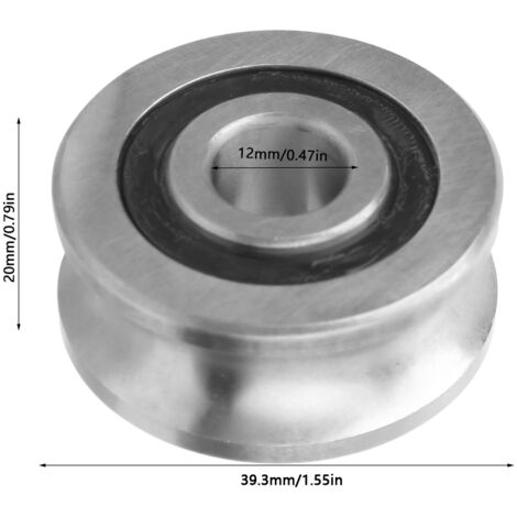 Guide de roulement à rouleaux en acier au chrome carbone élevé 12 x 39,3 x 20mm (LFR5201-14 NPP)