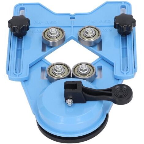 Guide de scie cloche, positionneur de perceuse électrique pour carrelage, boîtier fixe en ABS bleu avec roulement en acier stable et ventouses décoratives