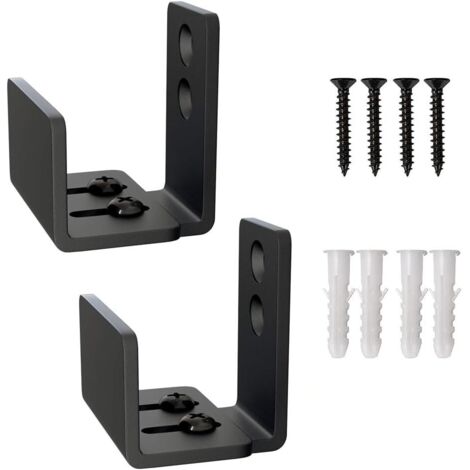 Guide De Sol Pour Porte Coulissante - Acier - Revêtement Noir Anti-Corrosion - Réglable 15/16" À 2 7/8" - 1 Pièce